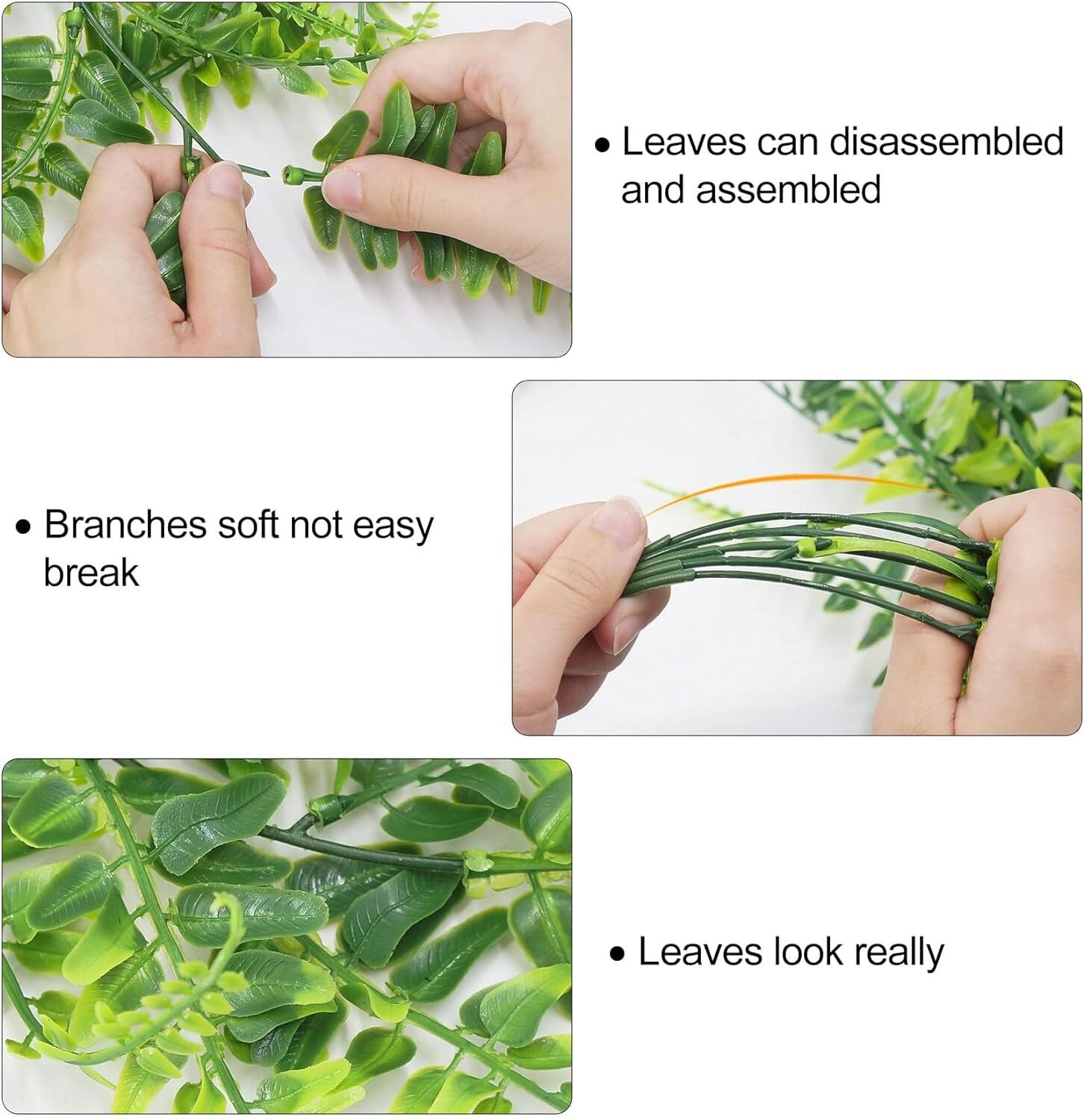 4Pcs Artificial Boston Fern Plant Fake Hanging Trailing Foliage Vine Home Decor