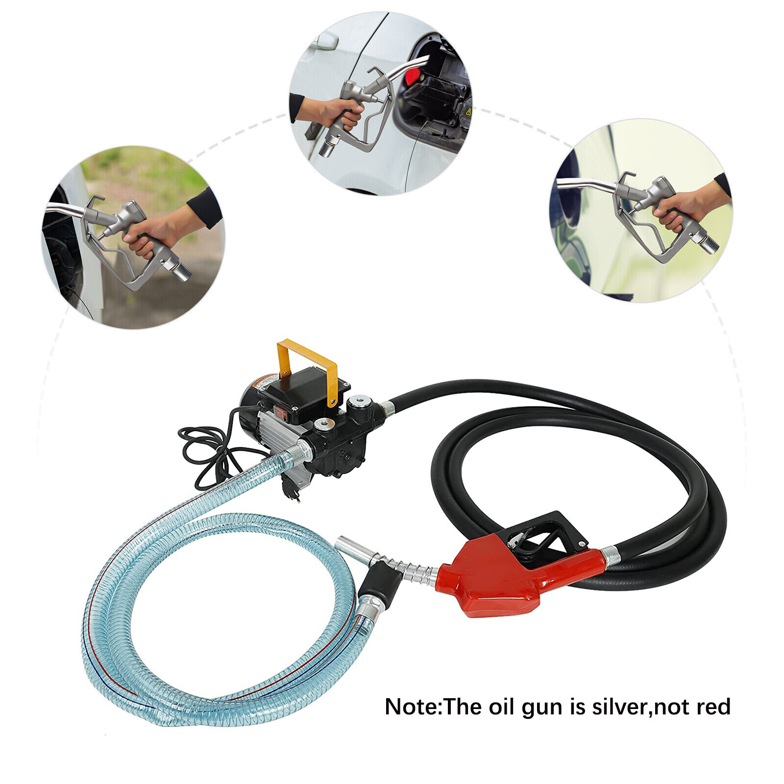 Self Prime Oil Transfer Pump 110v 16GPM Fuel Diesel Kerosene w/Hose & Nozzle