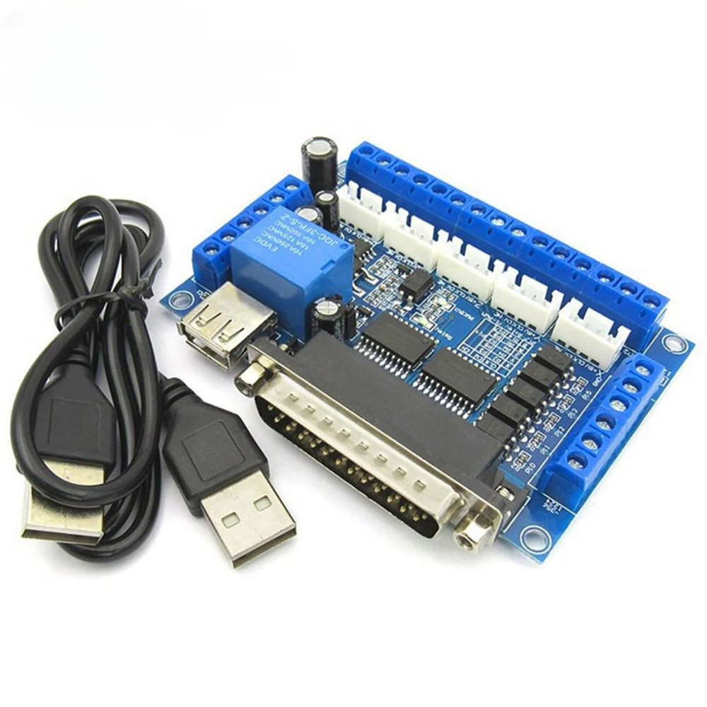 5 axis CNC Breakout Board with USB Cable for Stepper Motor Driver MACH3