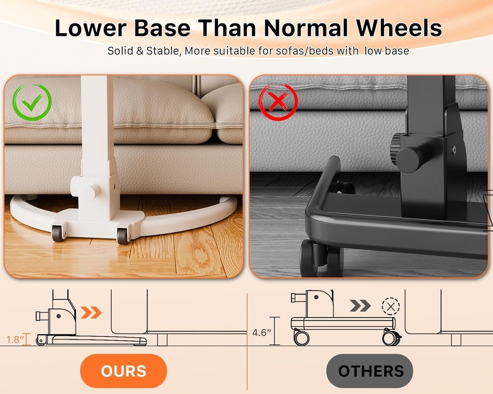 JOY worker Foldable Mobile Standing Desk, Pneumatic Height Adjustable Sit Sta...