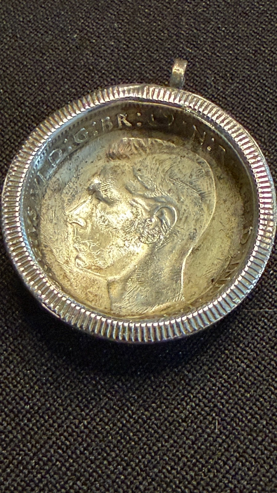 1943 Austrailian Sterling Silver Florin made into a Pendant