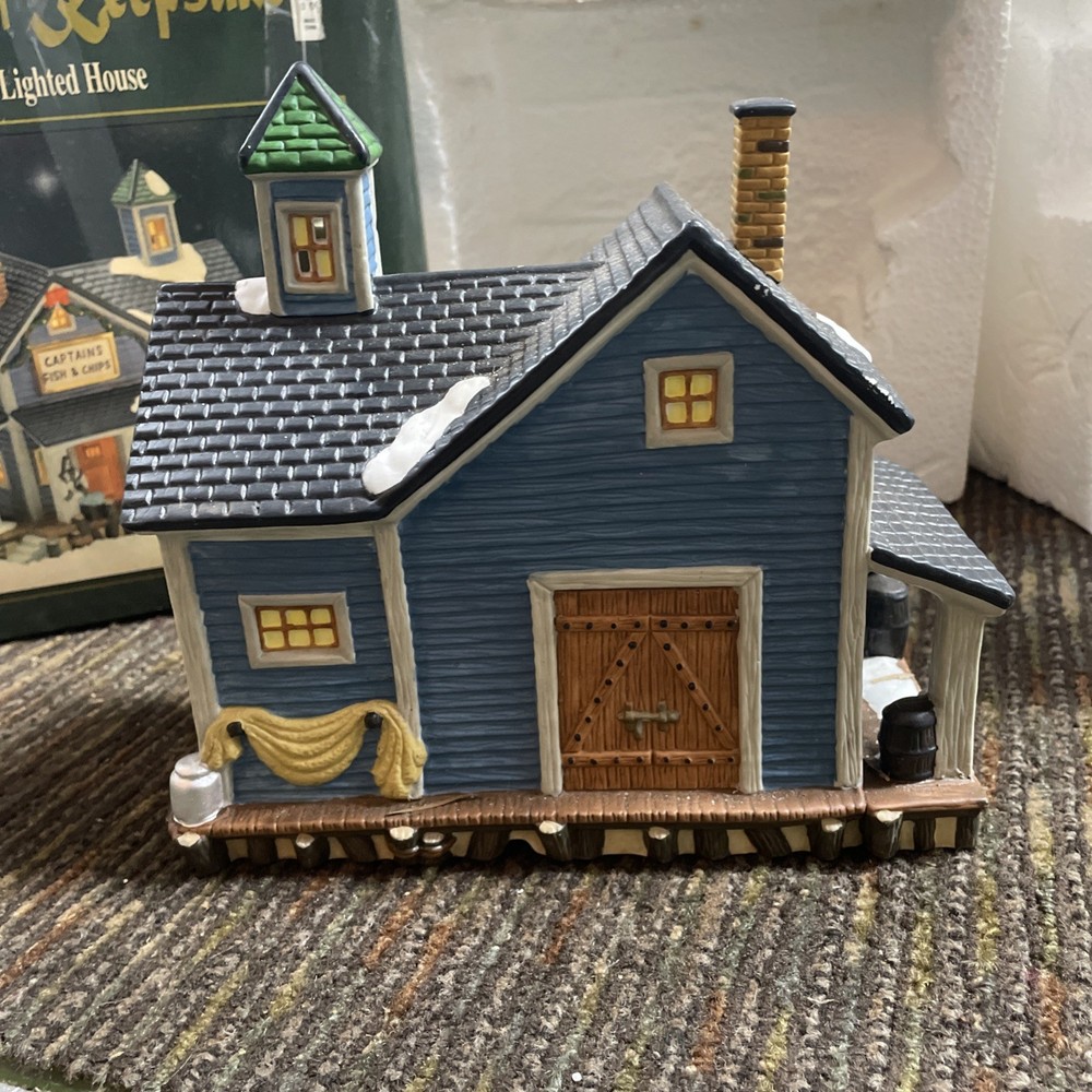 Copperfield Keepsake CAPTAINS FISH & CHIPS Porcelain Lighted House -NO LIGHT