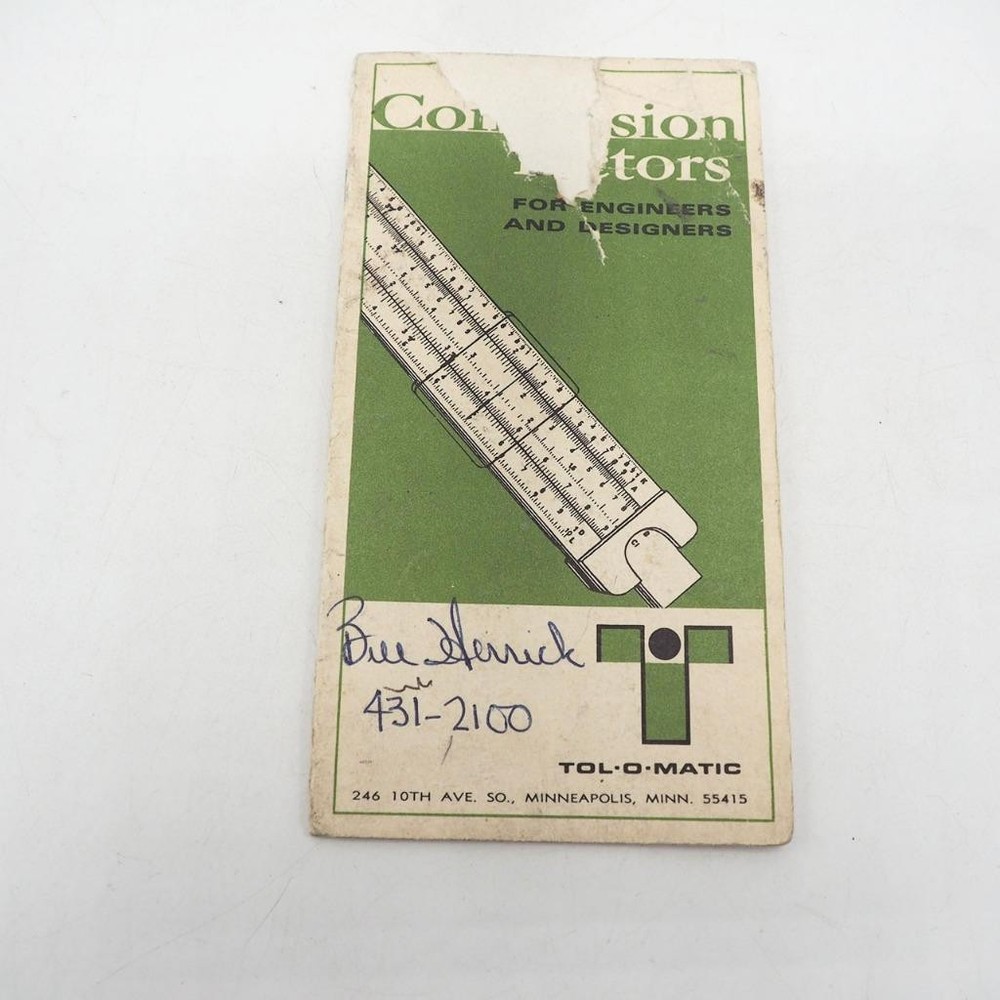 Tol-O-Matic Conversion Factors Computer Handbook