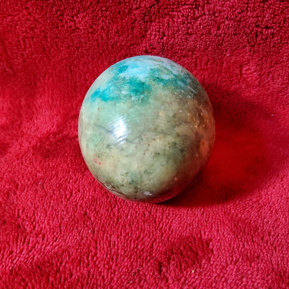 Vintage Green Blue Granite Marble Stone Egg