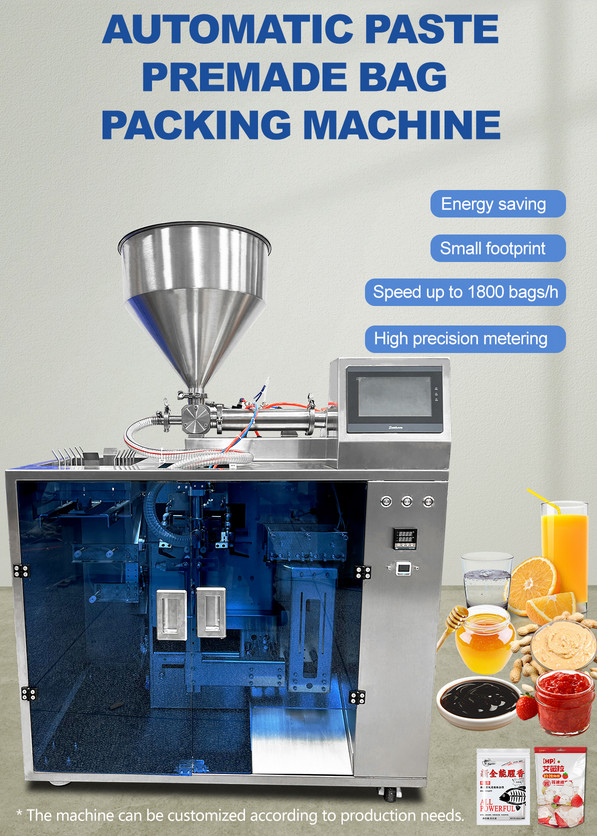 Automatic 50-500ml Liquid Paste Premade Bag Filling Bagging Machine