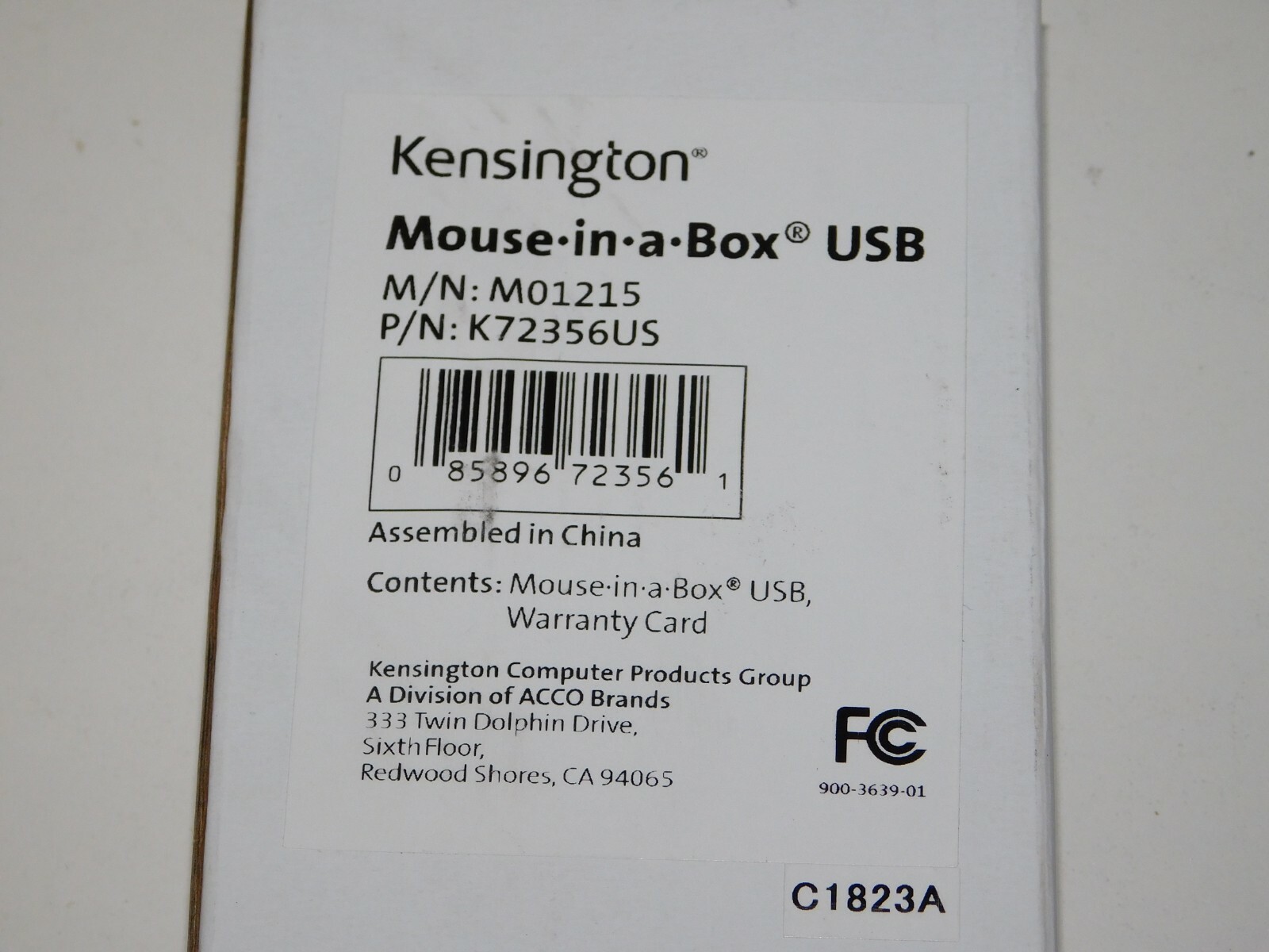 New Kensington M01215 Mouse in Box Wired Optical USB Computer PC Laptop K72356US