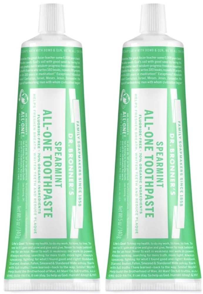 DR BRONNER'S All-One Toothpaste Spearmint 5 oz ( 2 Pack )