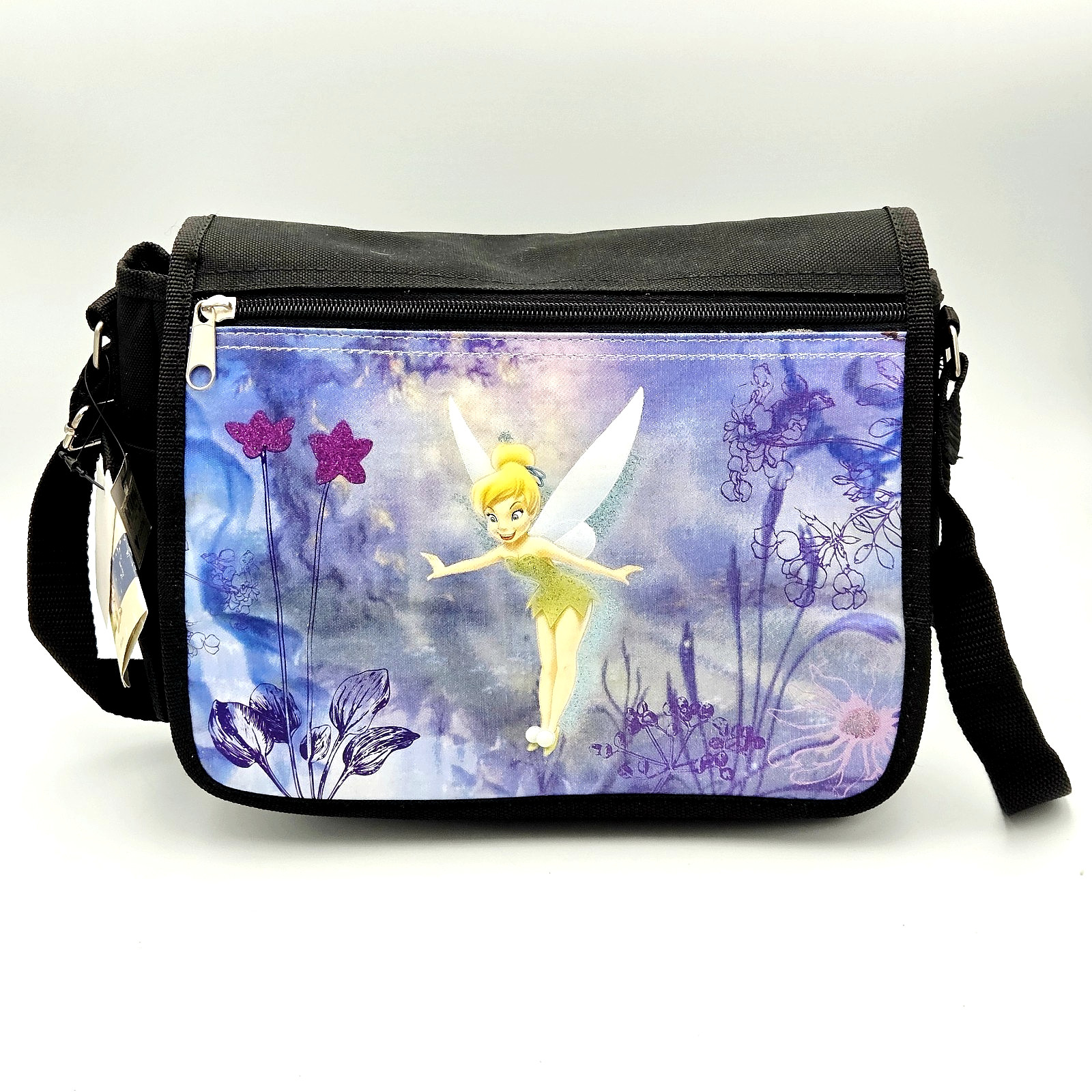 2005 Disney Tinker Bell Small Glitter 11" x 7" Messenger Tablet Bag Purse Tote