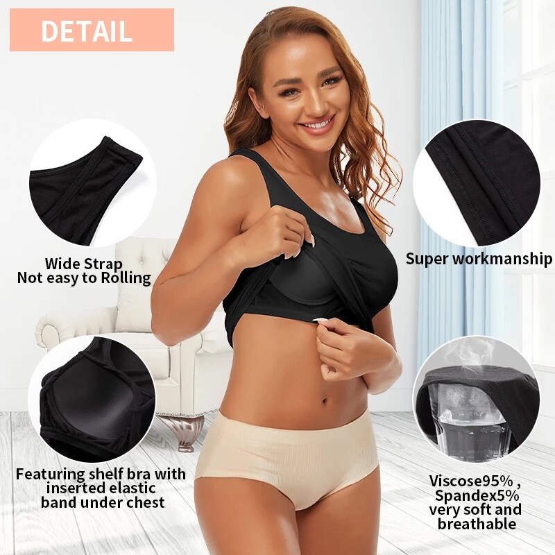 Tank Top for Women with Built in Bra Women Padded Compression Camisole Shapewear
