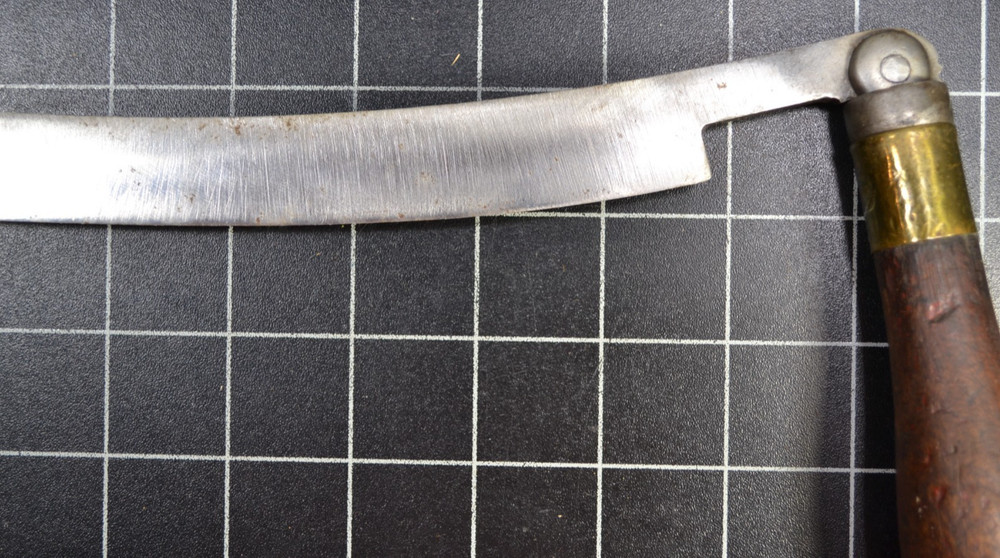 FOLDING DRAW KNIFE - BRASS FERRULES - 10" EDGE