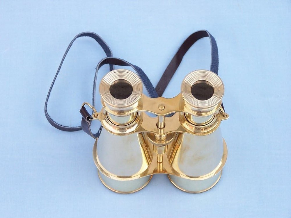 Hampton Nautical Captain's Solid Brass Binoculars, 6", Brass