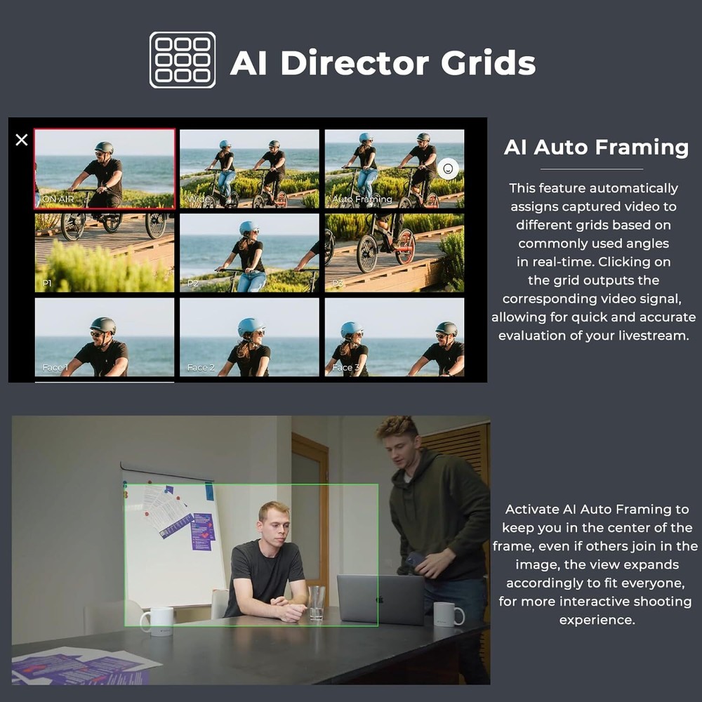 OBSBOT Tail AIR NDI Streaming PTZ Camera Smart RC Controller 4K AIPowered Webcam