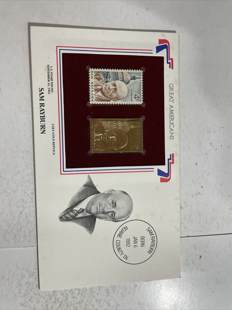 Sam Rayburn 22KT Great Americans Stamp
