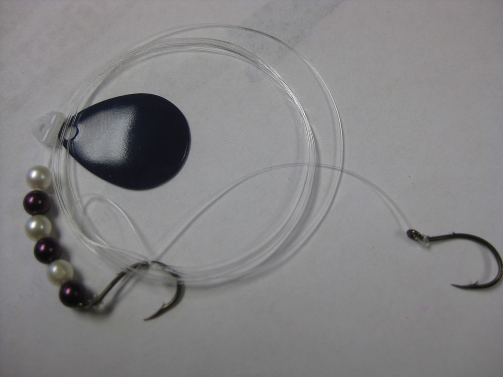 Walleye 2 Hook Spinner Rigs Crawler Harness (Purple)