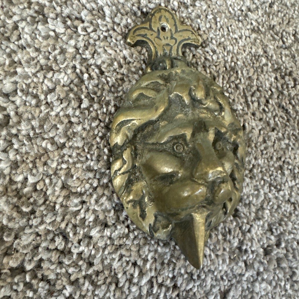 Antique Lion Head Door Knocker Solid Brass