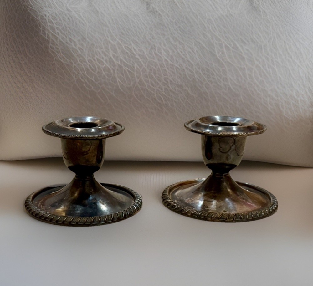 Vintage Benedict Proctor Silver Plated Candlesticks BP 2465 Candle Holders 1940s