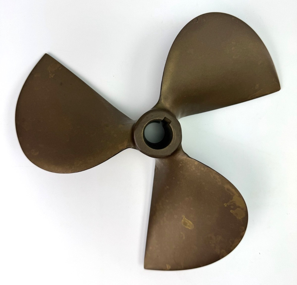 3 Blade Vintage Solid Brass Boat Propeller Good Condition
