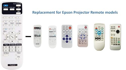 Projector Remote Control Compatible with Epson Projector, Home Cinema,