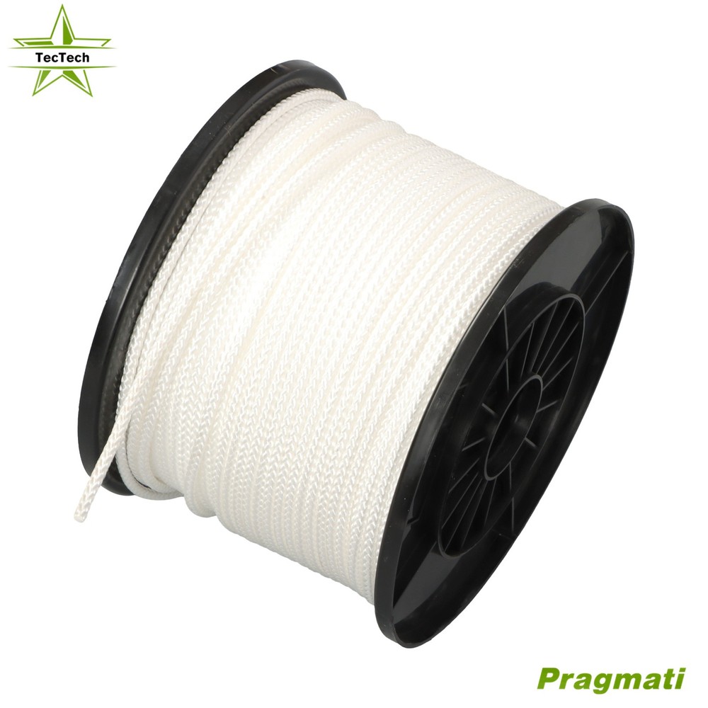 3/16 inch White Solid Braid Nylon Dacron Polyester Rope - 500 Foot Spool