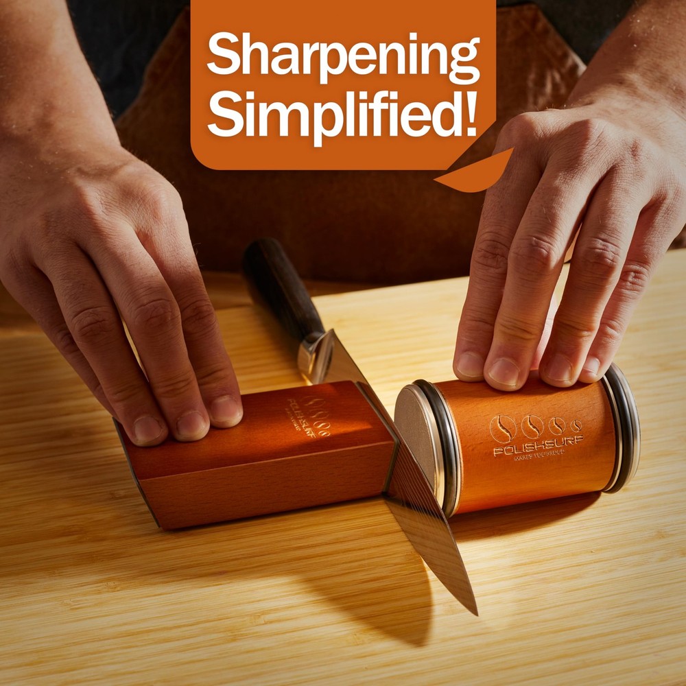 Rolling Sharpener Kit for Kitchen – Chef Sharpening Tool with 15° & 20° Magne...