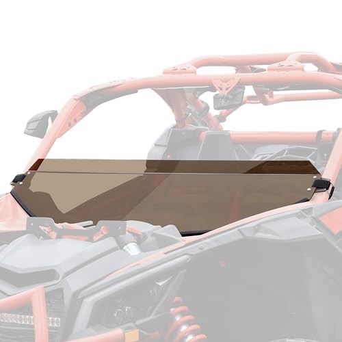 X3 Dark Tinted Half Windshield, Poly Vented Mid Windscreen Window for Can-Am