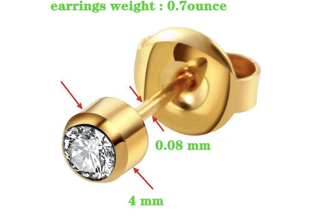 Gold 4 Pack Ear Piercing Kit, Disposable Ear Piercing (T-33)