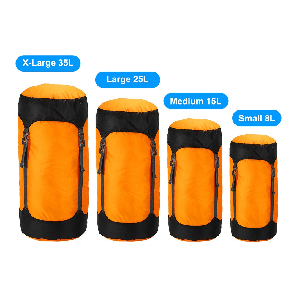Compression Stuff Sack, 25L L Size Waterproof Sleeping Bag, Orange
