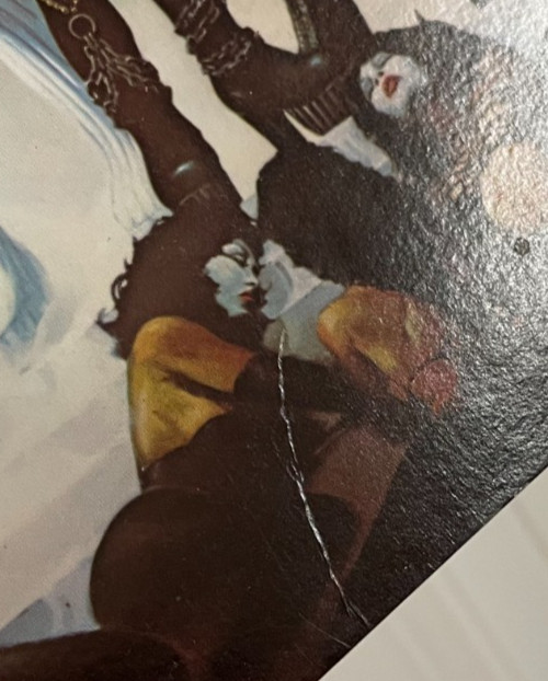 KISS Love Gun Paper Carnival Mirror ? NO GLASS USA 1977 Aucoin Mg 7 1/2 X 7 1/2