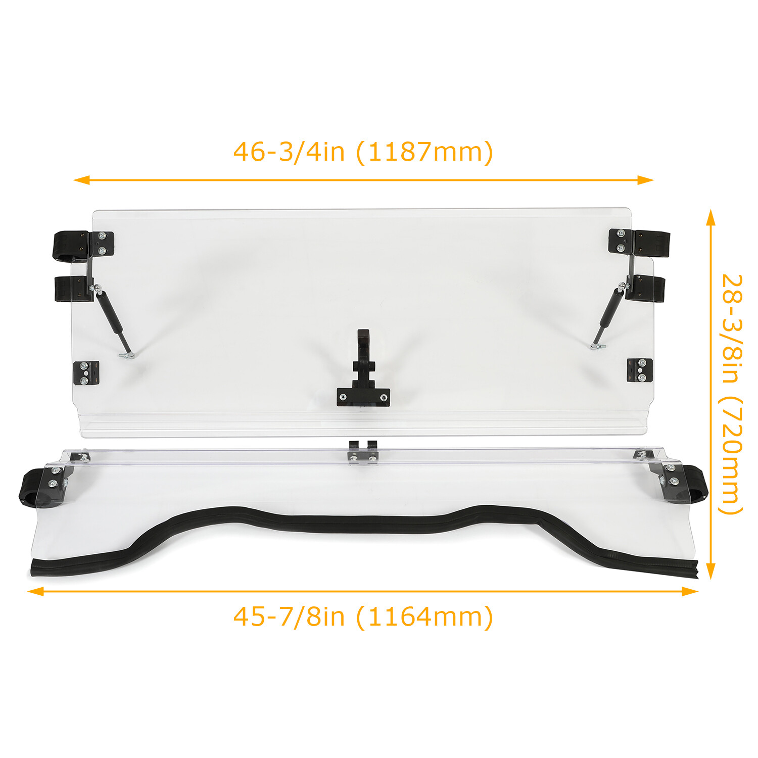 Front Scratch Resistant Flip Windshield Clear For 2014-2024 Honda Pioneer 700 4