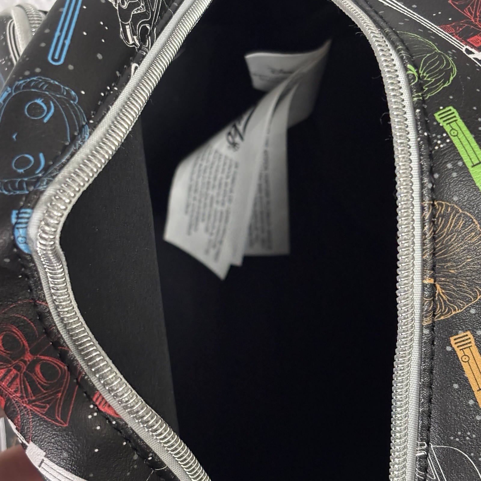 Star Wars Funko Mini Backpack Lightsaber & Character Print 10” Black Multicolor