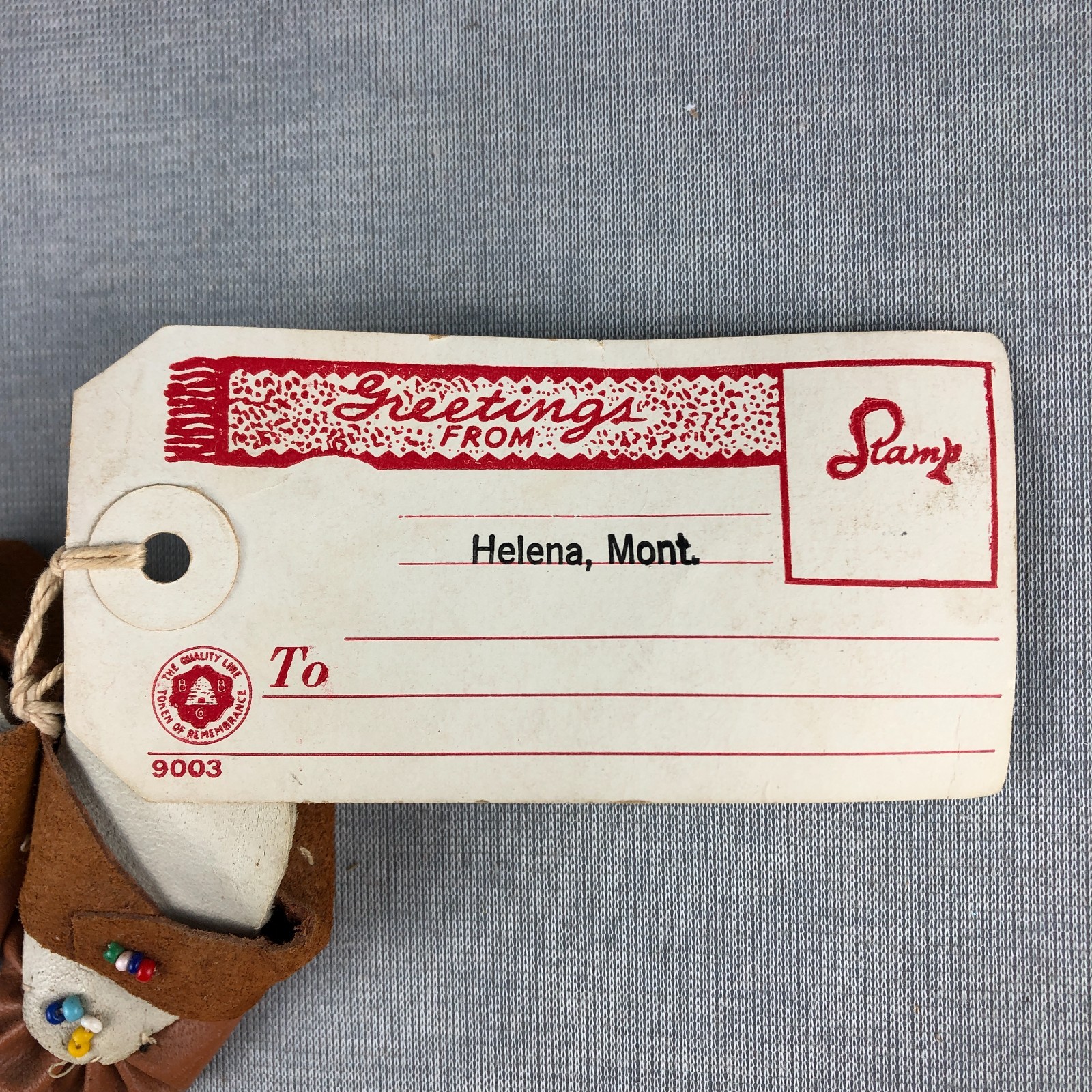 VTG Handmade Beaded Suede Mini Doll Moccasins Native American Souvenir Helena MT