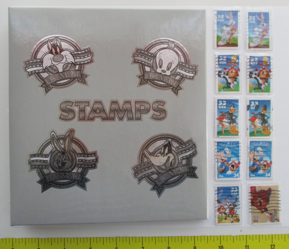 Looney Tunes U.S. Mail Stamp Collecting Album USPS + (10stamps)