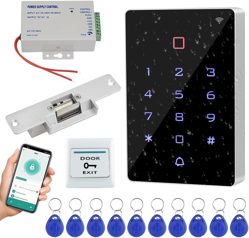 WiFi Tuya APP Access Control System Kit Waterproof RFID Access Control Keypad,
