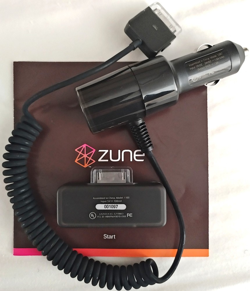 UNTESTED Microsoft Zune Car Pack FM Transmitter & Car Charger Pack w/ Manual