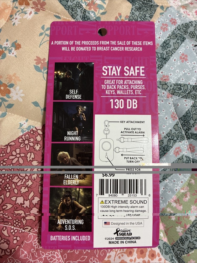 Support Squad Panic Alarm With Key Ring, LED light