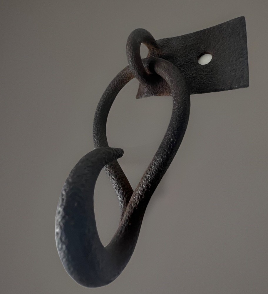 Antique Black Wrought Iron Ring Pull Hitching Ring