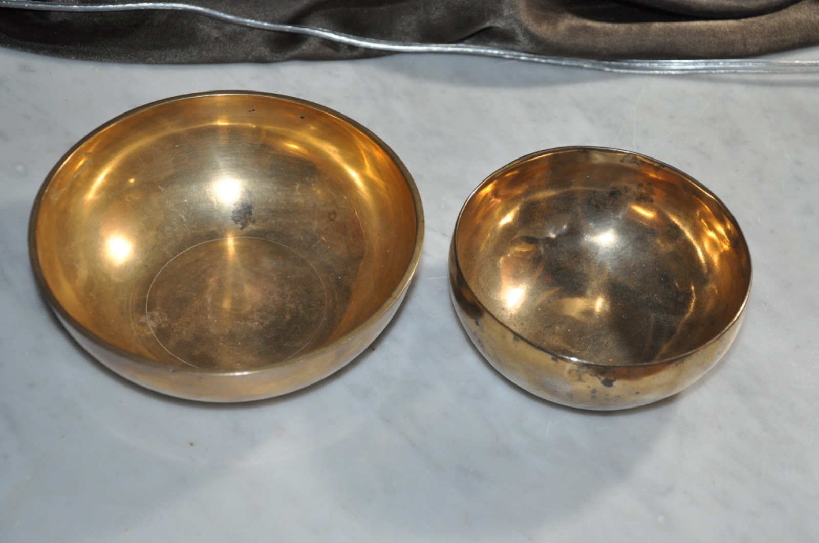 Tibetan Singing Brass Bowl Bowls Pair