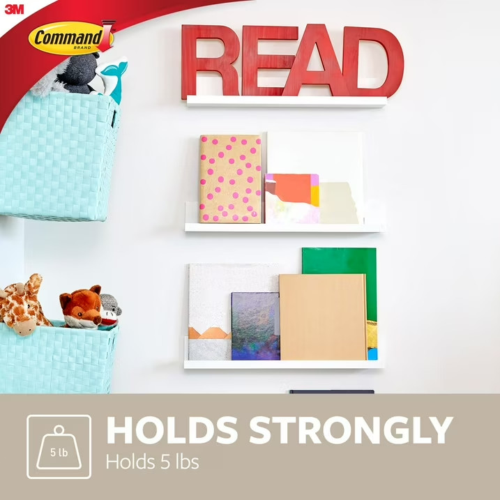 Command Picture Ledge, Quartz, Damage Free Decorating, 1 Ledge and 10 Command St