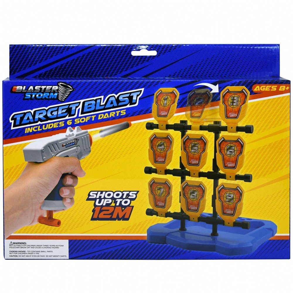 Blaster Storm Target Blast Game with 9 targets, Includes 6 Soft Darts