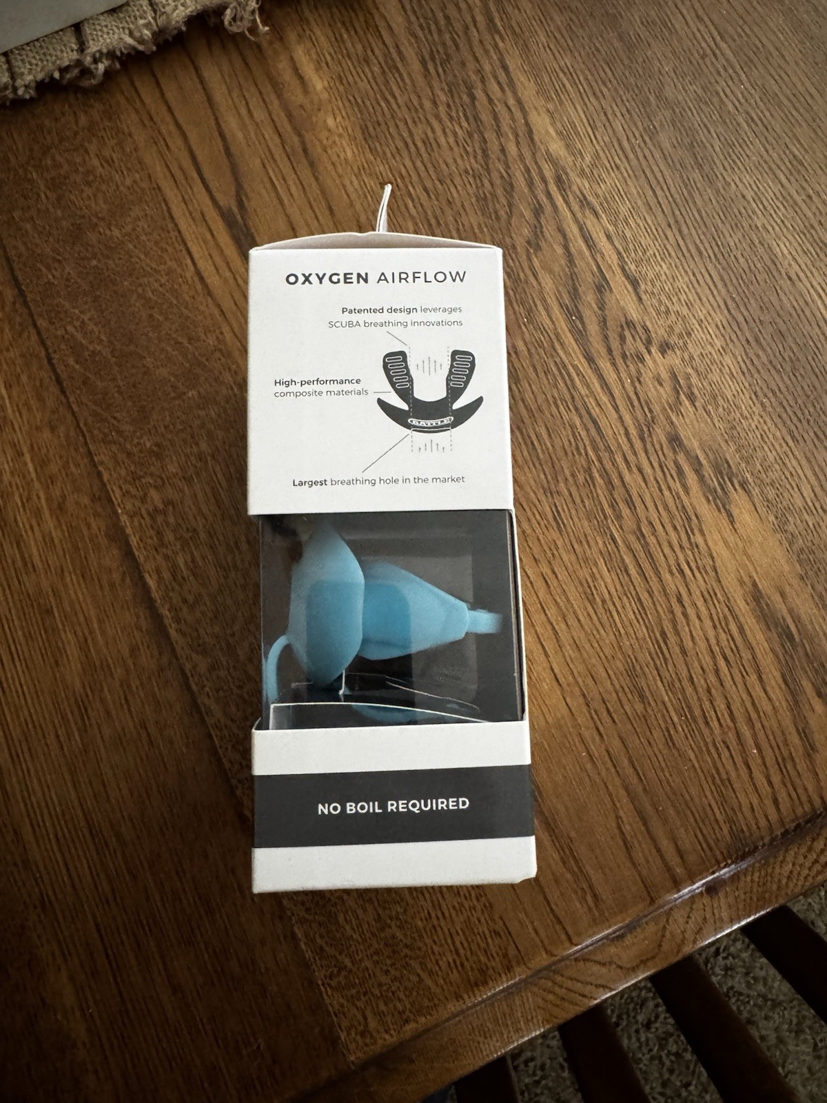 Battle Lip Protector Football Mouth Guard Blue With Strap No Boil Required Brac…