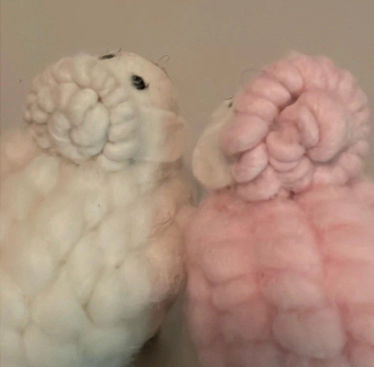 Pier 1 One Imports Set Of 4 Easter Wool Sheep Pastel Lambs Spring Decor