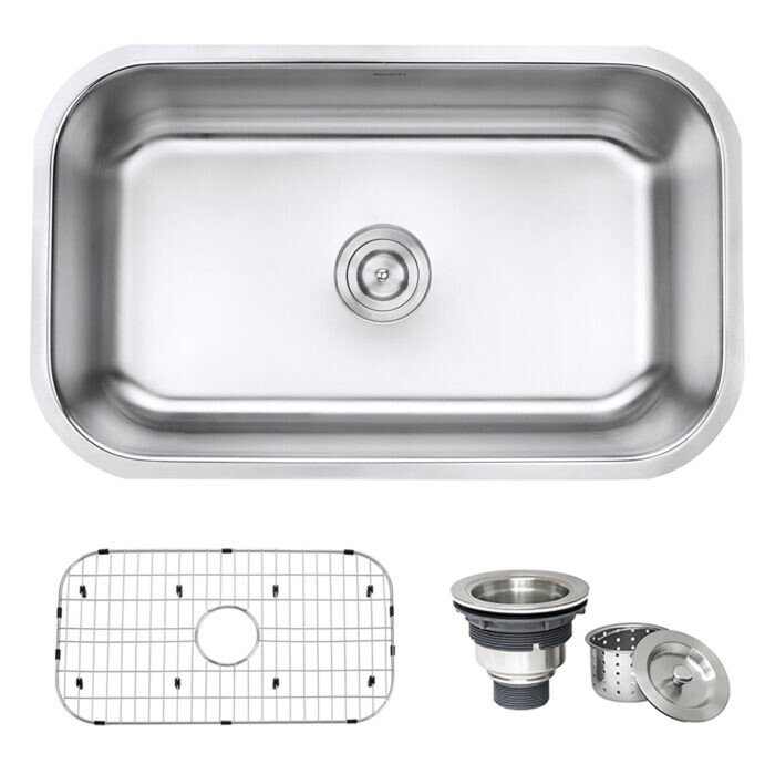 Ruvati 30-inch Undermount 16 Gauge Single Bowl Kitchen Sink- RVM4250