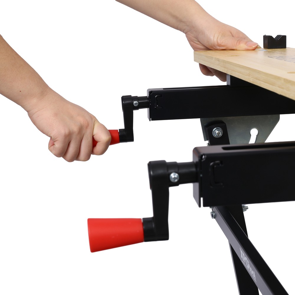Foldable Workbench with Adjustable Jaws Vertical Clamping 4 Rotating Pins