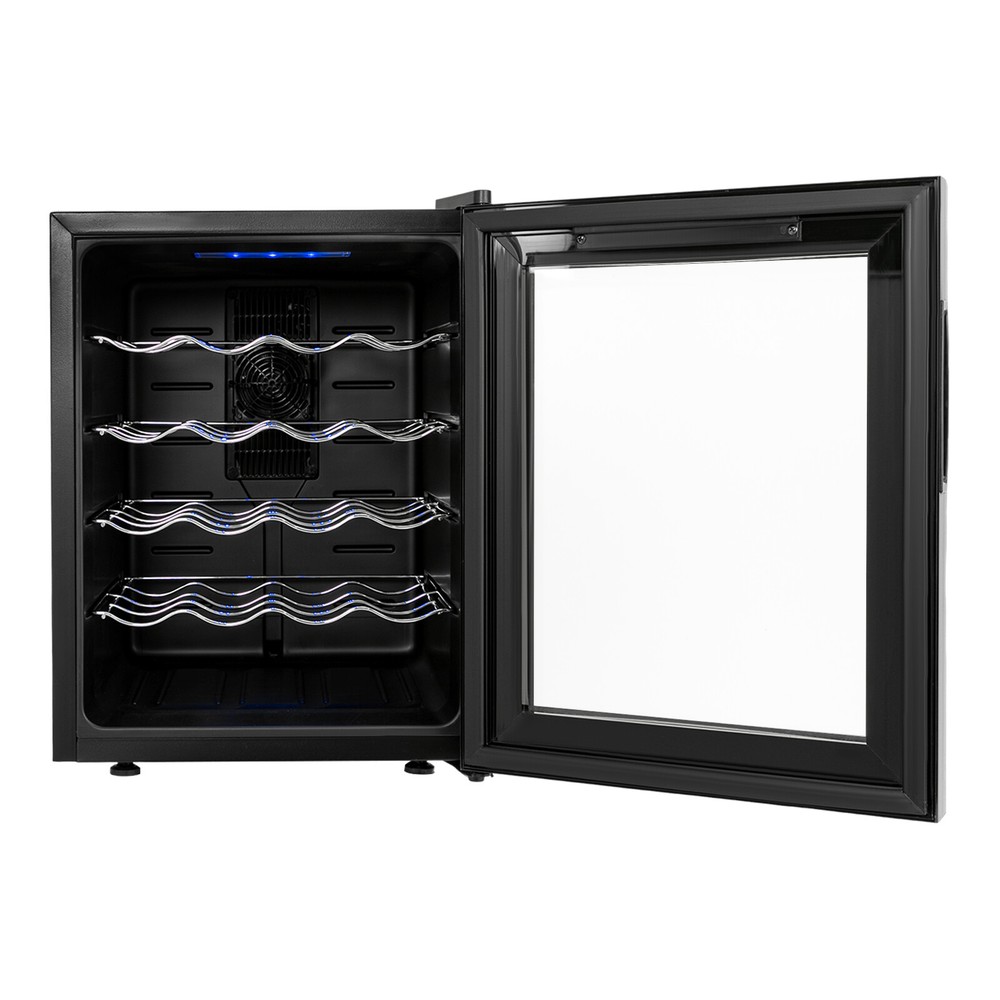 Black Wine Fridge 48L 20-Bottles Small Wine Cooler Rectangular Wine Cellar 110V