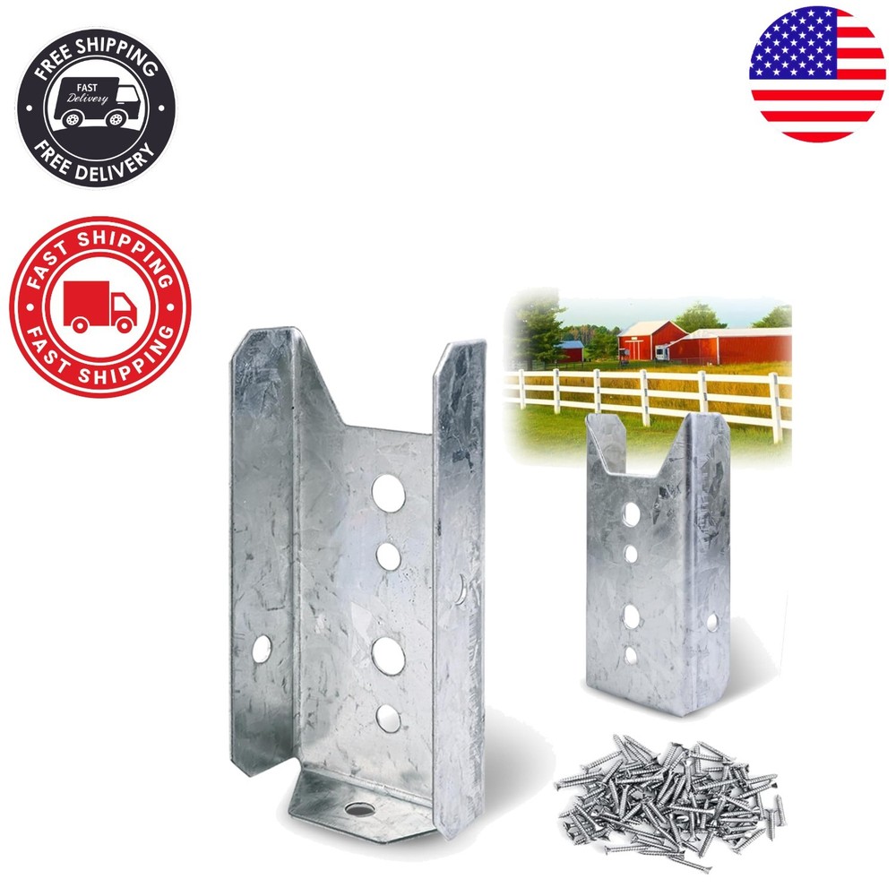 Durable 20-Pack Galvanized Fence Bracket Kit for Quick Install - Includes Screws