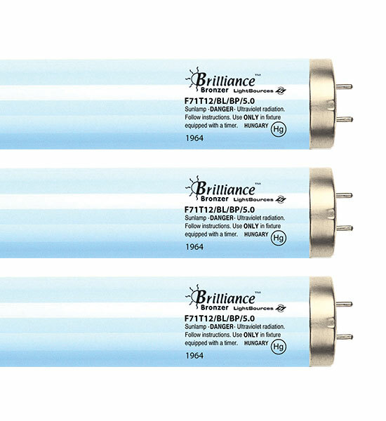 Brilliance Advanced Bronzer F71T12 5.0% 100-120W Bi-Pin Tanning Bulbs - Bronzer!