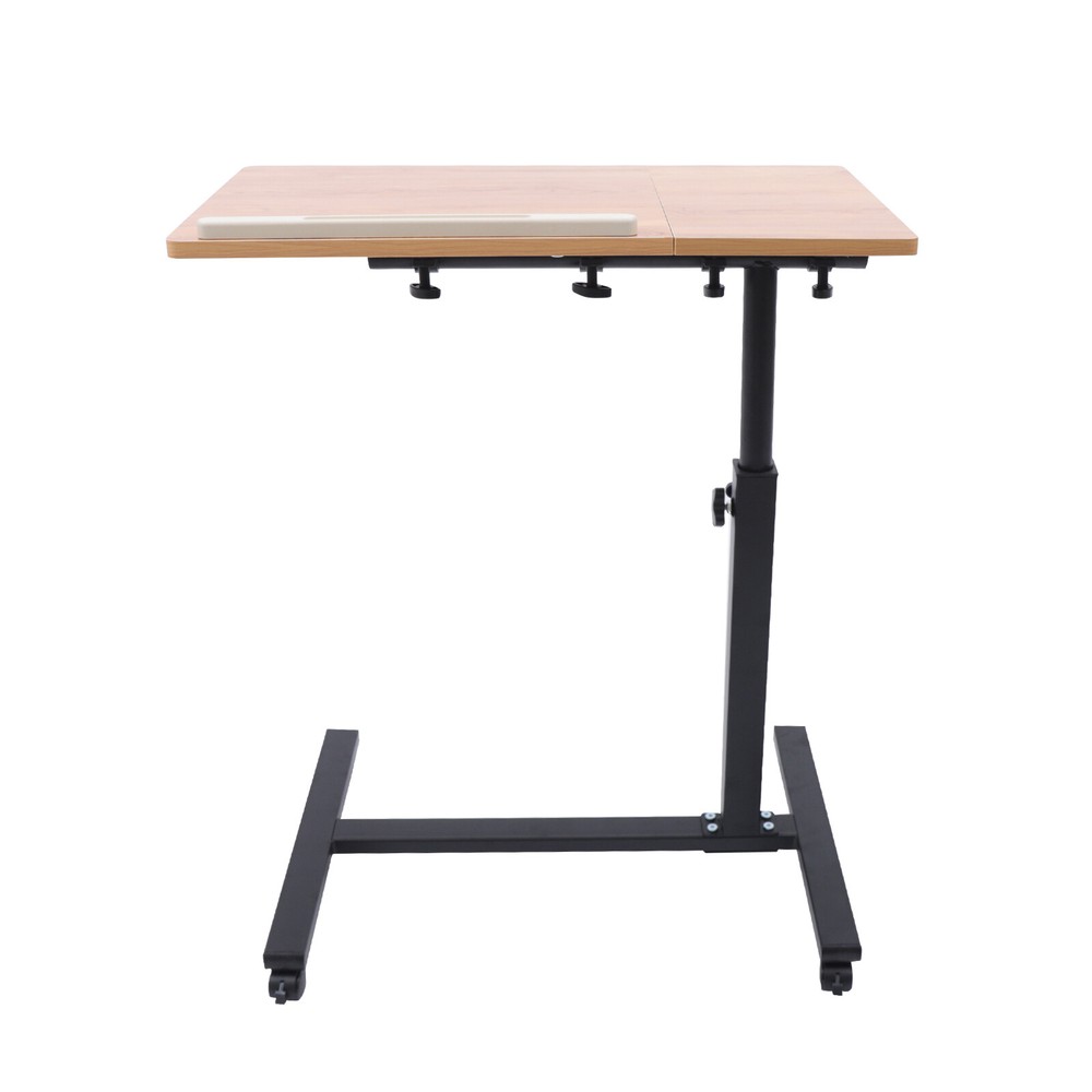 Rolling Laptop Desk Adjustable Mobile Computer Stand Bed Side Table Office Desk