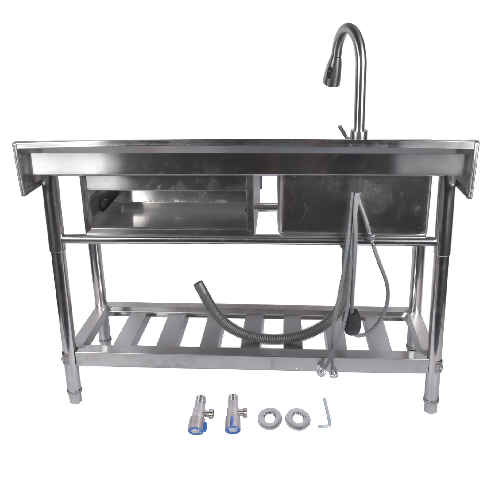 Garage Outdoor Sink Kitchen Commercial Sink Free Standing Sink Laundry Silver