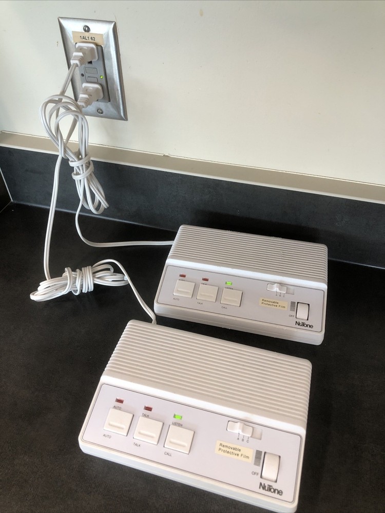 x2 - NUTONE 3 Channel FM Wireless Intercom White Tested/Working Set Replacement