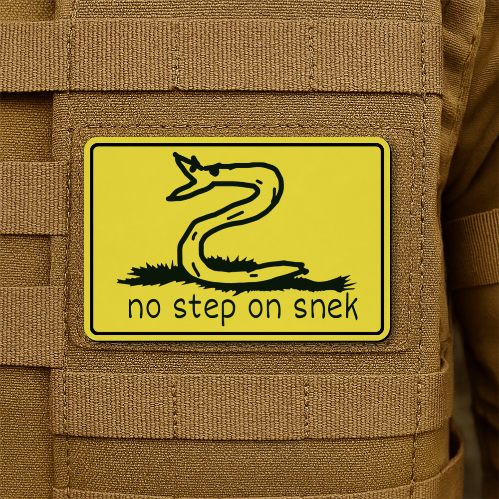 No Step On Snek Morale Patch 2"x3" Hook & Loop Funny Gadsden Flag Engraved Patch